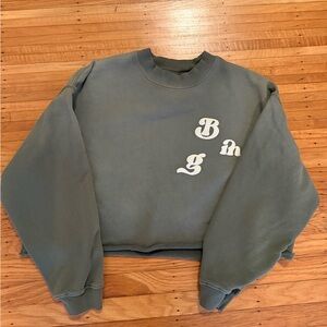 Anine Bing Cody Sweatshirt Washed Dusty Olive Medium
